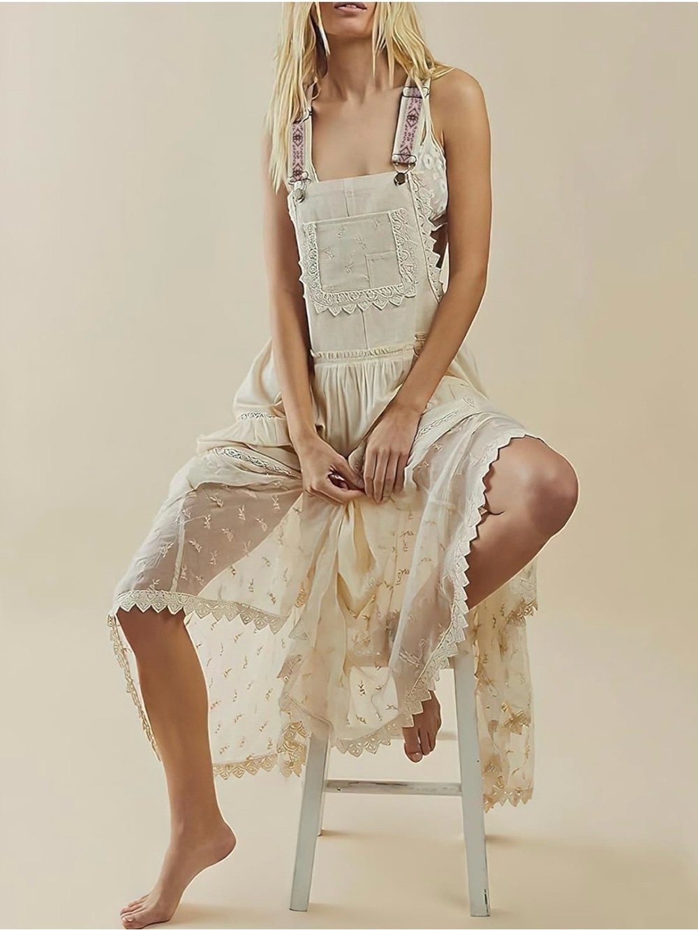Free People Trails End Lace Crochet Trim Skirtall Vintage